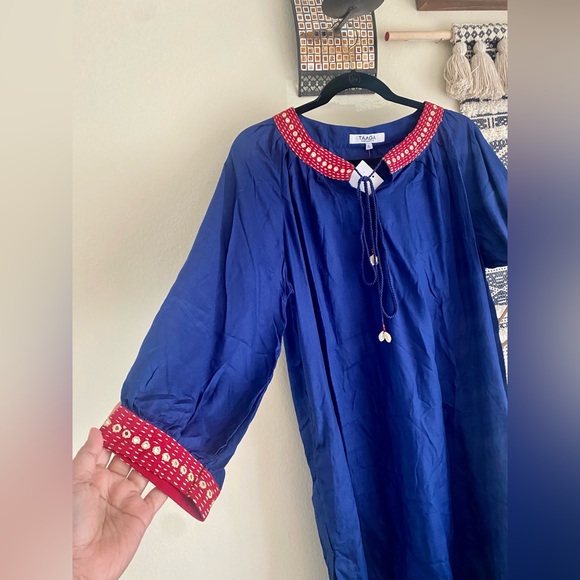 Mirror embroidered shell tassel attached kameez or tunic dress, branded - Picture 4 of 8